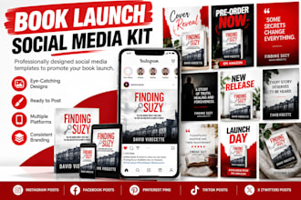 design a book launch social media kit for authors