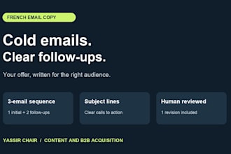 write french cold emails and follow up sequences for b2b outreach