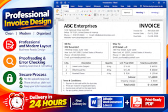 create professional business invoices in ms word