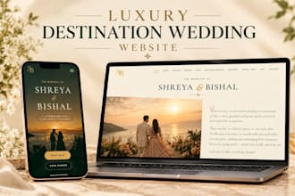 create luxury destination wedding website with travel info
