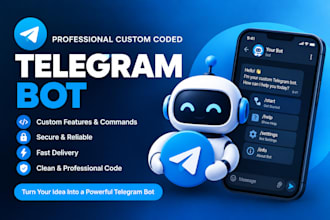 make a professional custom coded telegram bot