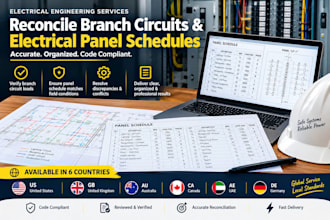 reconcile branch circuits and electrical panel schedules