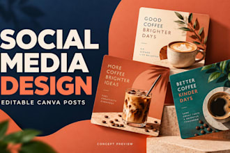 design branded social media posts and editable canva templates