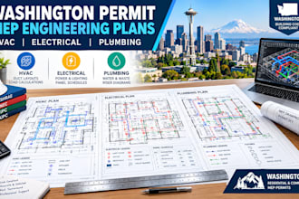 design mep engineering hvac electrical and plumbing plans for washington permit