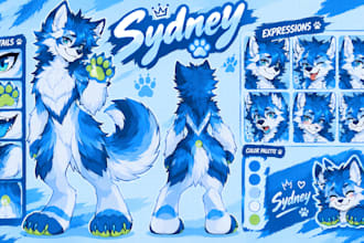 create furry fursona art character anime design nsfw sfw anthro reference sheet