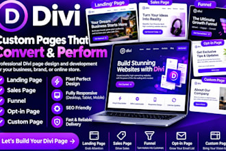 divi landing page, divi sales page, divi funnel, divi opt in, divi custom page