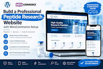 build fda complaint peptide website research peptide woocommerce setup