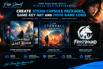 create steam capsule packages steam game key art and indie game logo