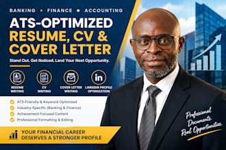 write an ats optimized banking and finance resume, CV, and cover letter