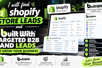 find shopify store leads, builtwith targeted b2b and leads to grow your business