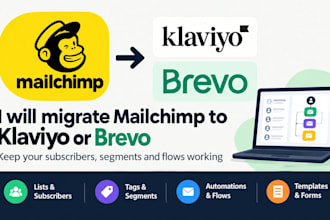 migrate mailchimp to klaviyo omnisend, kit brevo email marketing lists flows