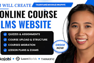 setup online course on kajabi, thinkific, learnworlds, teachable or podia