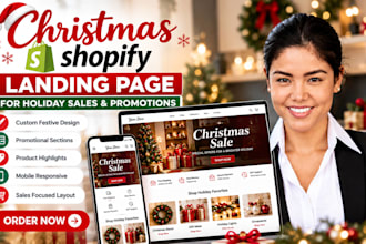 design christmas shopify landing page for holiday sales and promotions