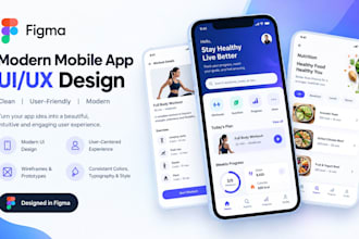 design modern mobile app UI UX in figma