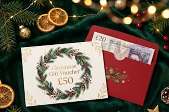 design christmas gift card xmas card holiday card gift voucher money wallet card
