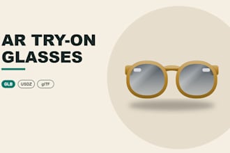 create 3d eyewear ar 3d model glb usdz virtual try on glasses eyeglasses store