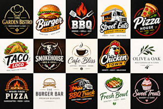do restaurant, fast food, BBQ, food truck and food logo design