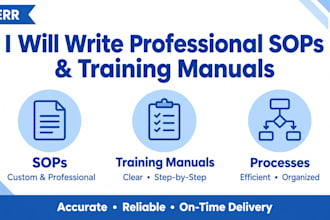 write standard operating procedures sops and training manuals for your business