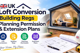 do UK loft conversion, building regs, planning permission and extension plans