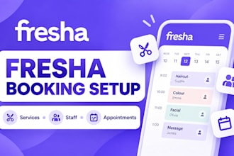 setup fresha crm booking system, fresha staff calendar