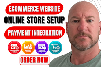 build an ecommerce website with online store, payment setup and shopping cart