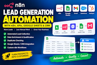 build n8n lead generation and CRM automation workflows
