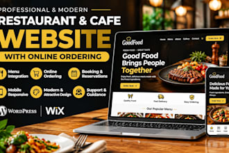 design a modern restaurant and cafe website with online ordering