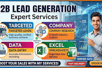 do b2b lead generation, targeted research and  data entry