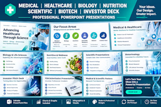 design medical healthcare biology nutrition scientific biotech ppt pitch decks