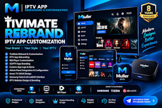 rebrand tivimate apk with name and logo with admin panel