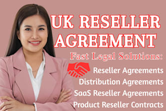 draft a professional UK reseller agreement for goods or saas