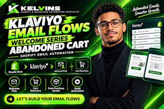 set up klaviyo email flows, welcome series and abandoned cart for shopify