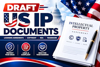 draft US IP licensing agreements, copyright, nda and trademark documents