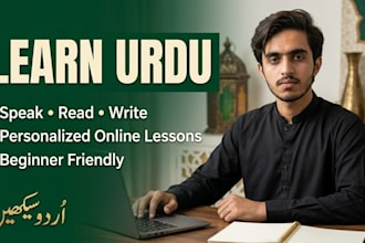 teach you professional urdu speaking, reading and writing