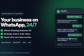 build a whatsapp ai chatbot on the official API for sales and support