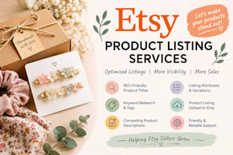 create etsy product listings with titles and descriptions