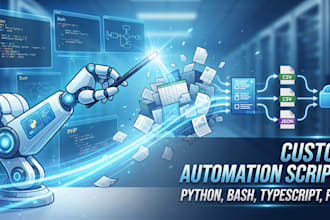 write custom automation scripts in python, bash, or typescript
