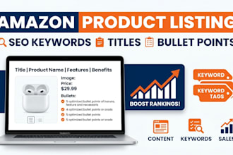create amazon product listings with SEO keywords and bullet points
