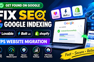 fix SEO google indexing lovable bolt v0 shopify vps website migration redirects