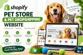 build your pet shopify store, pet website, pet supplies store