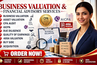 do business valuation, 409a valuation, asset valuation, dcf as CPA abv cva asa