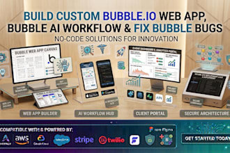 build custom bubble io web app bubble ai workflow and fix bubble bugs
