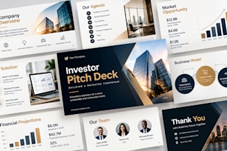 design and redesign existing powerpoint presentation and investor pitch deck