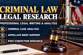 research memoranda case law, statutes, legal research and criminal case analysis