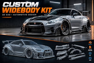 design a custom widebody kit for your car in 3d cad and 3d modelling