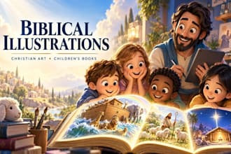 illustrate biblical illustrations, christian illustrations, write children books