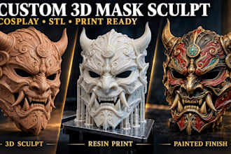 sculpt custom 3d mask cosplay helmet wearable halloween mask stl for printing