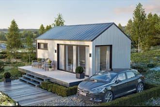 visualize3d prefab house,modular cabin home,bedroom design,cinemagraph rendering