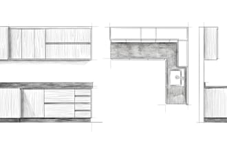 product sketch kitchen cabinet cad drawing technical drawing cabinet drawing 3dm