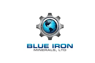 design high quality blue iron minerals logo